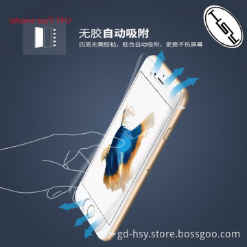 HUYSHE TPU Nano material full cover anti shock screen protector for iphone series 6 6s 7 plus TPU film